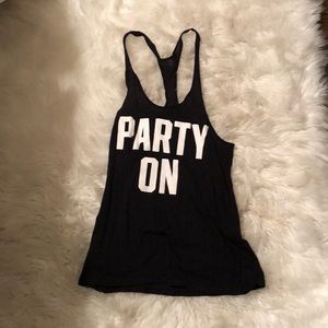 Party on racerback tank top